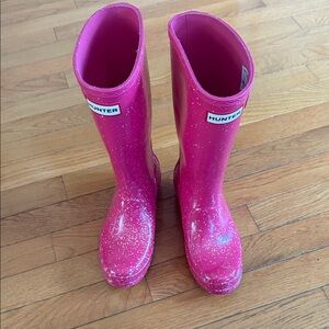 Hunter Fuchsia Sparkle Rain Boots